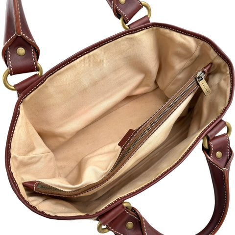 Celine Brown/Beige Macadam Canvas Leather Boogie Tote