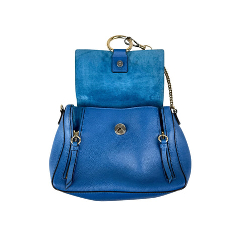 Pre-owned Chloé Crossbody Faye Day Navy Ink Blue Leather Shoulder Bag