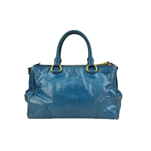 Miu Miu vitello shine double zip satchel