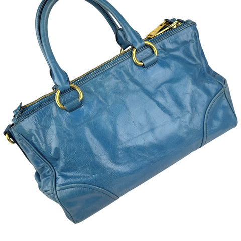Miu Miu vitello shine double zip satchel