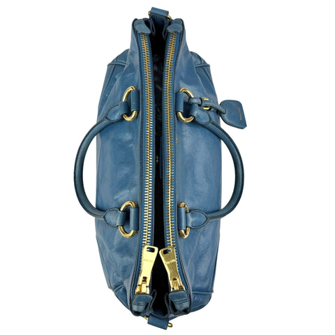 Miu Miu vitello shine double zip satchel