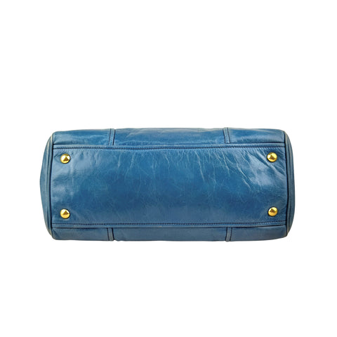 Miu Miu vitello shine double zip satchel