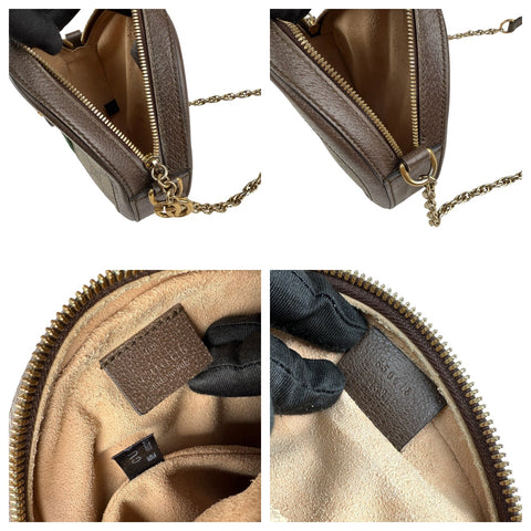 Gucci Ophidia Round Shoulder Crossbody Brown