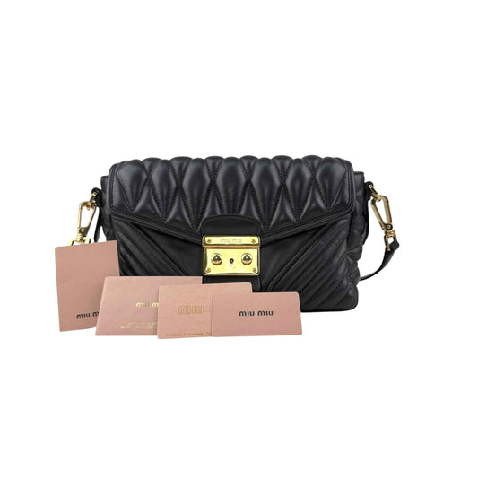 Miu Miu nappa matelassé biker shoulder bag