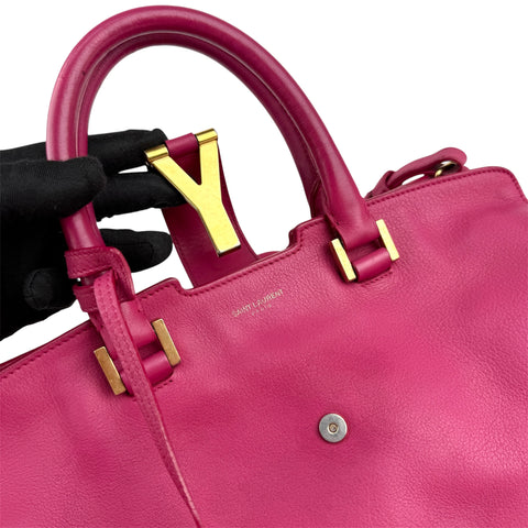 Saint Laurent Fuchsia Calfskin Leather Classic Medium Y Cabas Bag