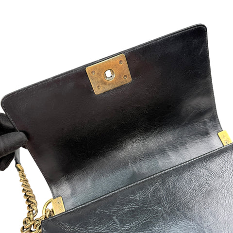 Chanel Black Quilted Leather Medium Boy Flap Bag