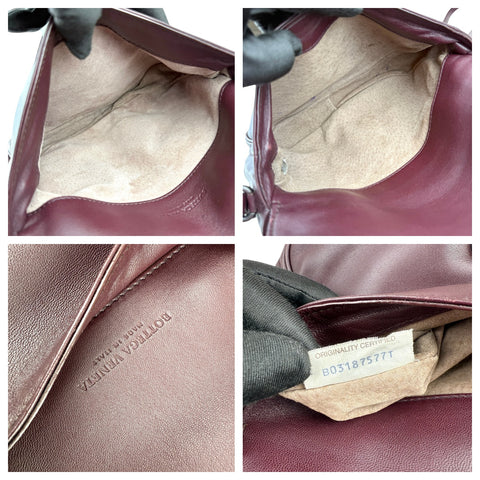 Bottega Veneta Bordeaux Intrecciato Shoulder Bag Dark red
