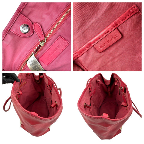 Burberry Leather Trimmed Haymarket Check Coated Canvas Canterbury tote bag