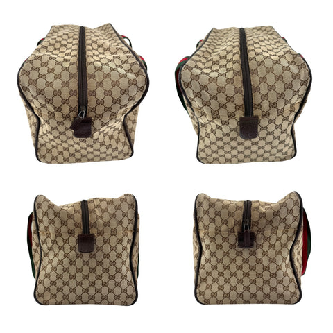 Pre-owned gucci-canvas-web-travel-bag