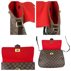 Pre-owned louis-vuitton-besace-roseberry-brown-leather-shoulder-bag-front