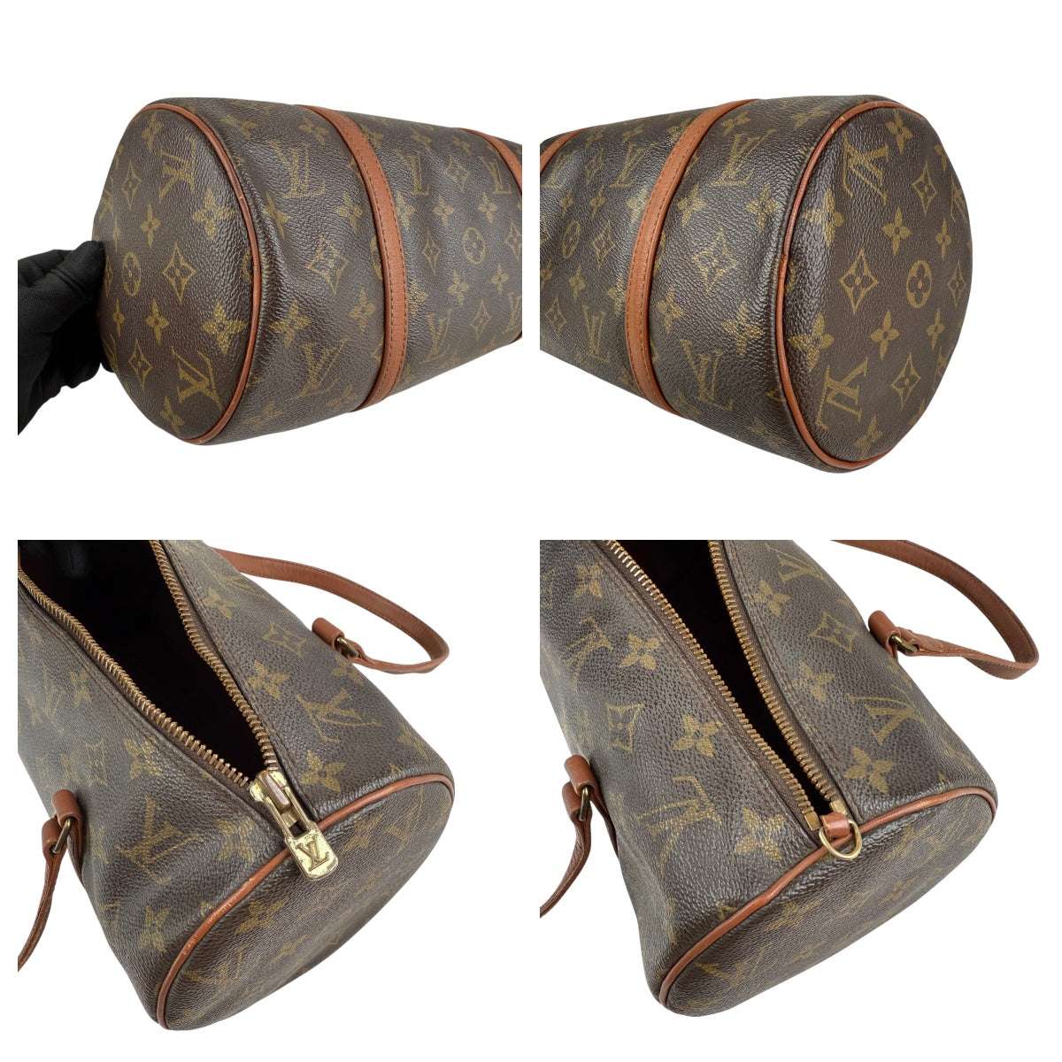 Pre-owned louis-vuitton-neo-papillon-duffle-brown-leather