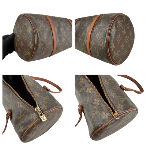 Pre-owned louis-vuitton-neo-papillon-duffle-brown-leather