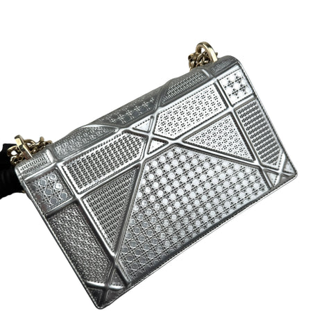 Christian Dior Diorama Metallic Micro Cannage Patent Bag