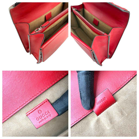 Gucci Beige/Red GG Coated Canvas Supreme and Leather Arabesque Medium Dionysus Bag