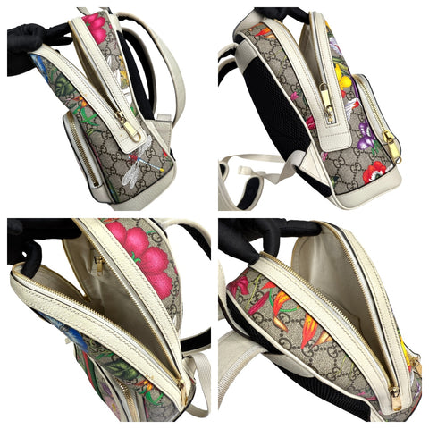 Gucci Floral Backpack White Beige