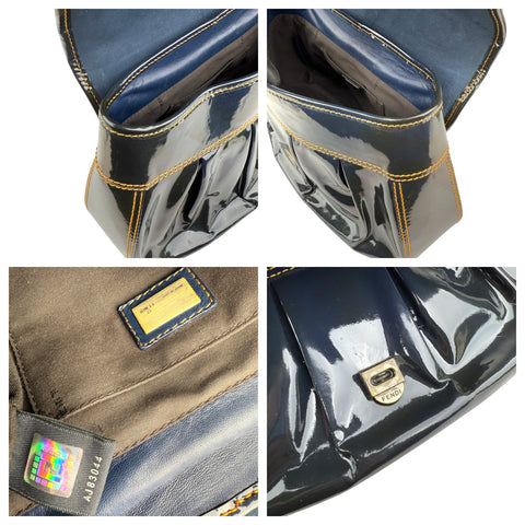Fendi Black Patent Leather B Bag