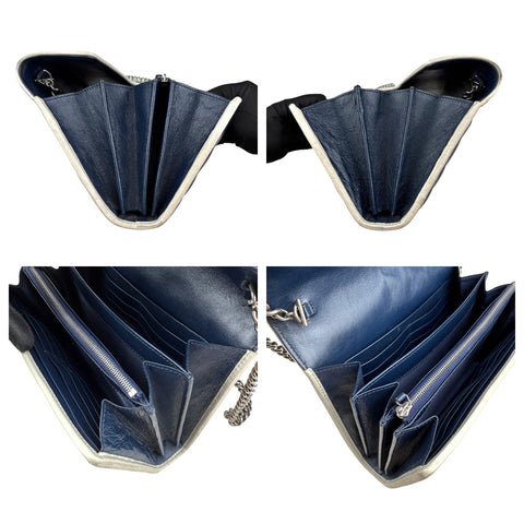 Gucci Blue GG Marmont Wallet on Chain Navy