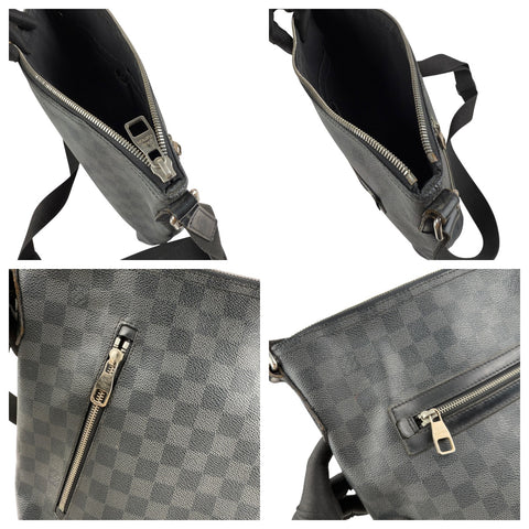 Louis Vuitton Damier Graphite Mick GM Leather Fabric Black Shoulder bag