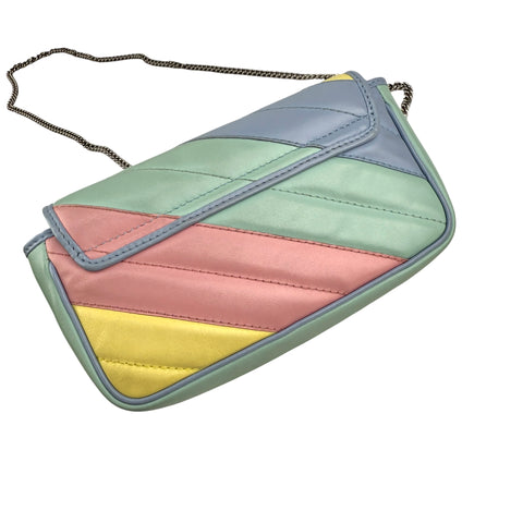 Pre-owned Gucci Multicolor Quilted Leather GG Marmont Matelasse Super Mini Bag