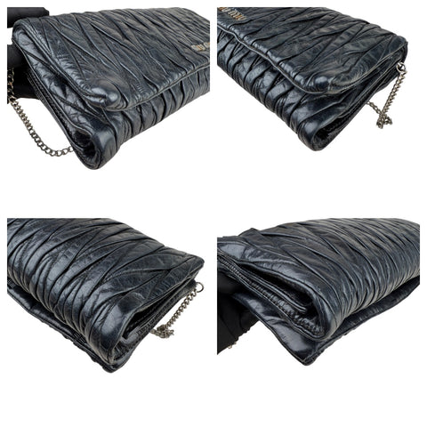 Miu Miu Black Matelassé Leather Shoulder Bag