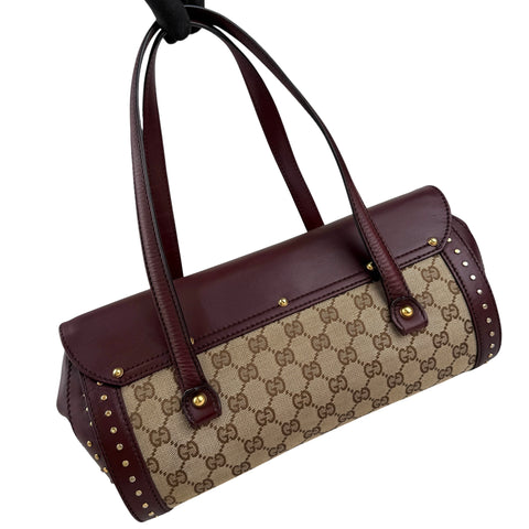 Gucci Beige/Ebony GG Canvas Bamboo Bullet Tote bag