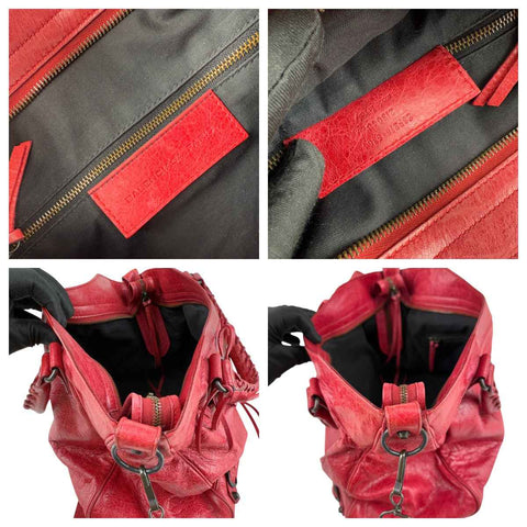 Balenciaga City Leather Shoulder Bag Red