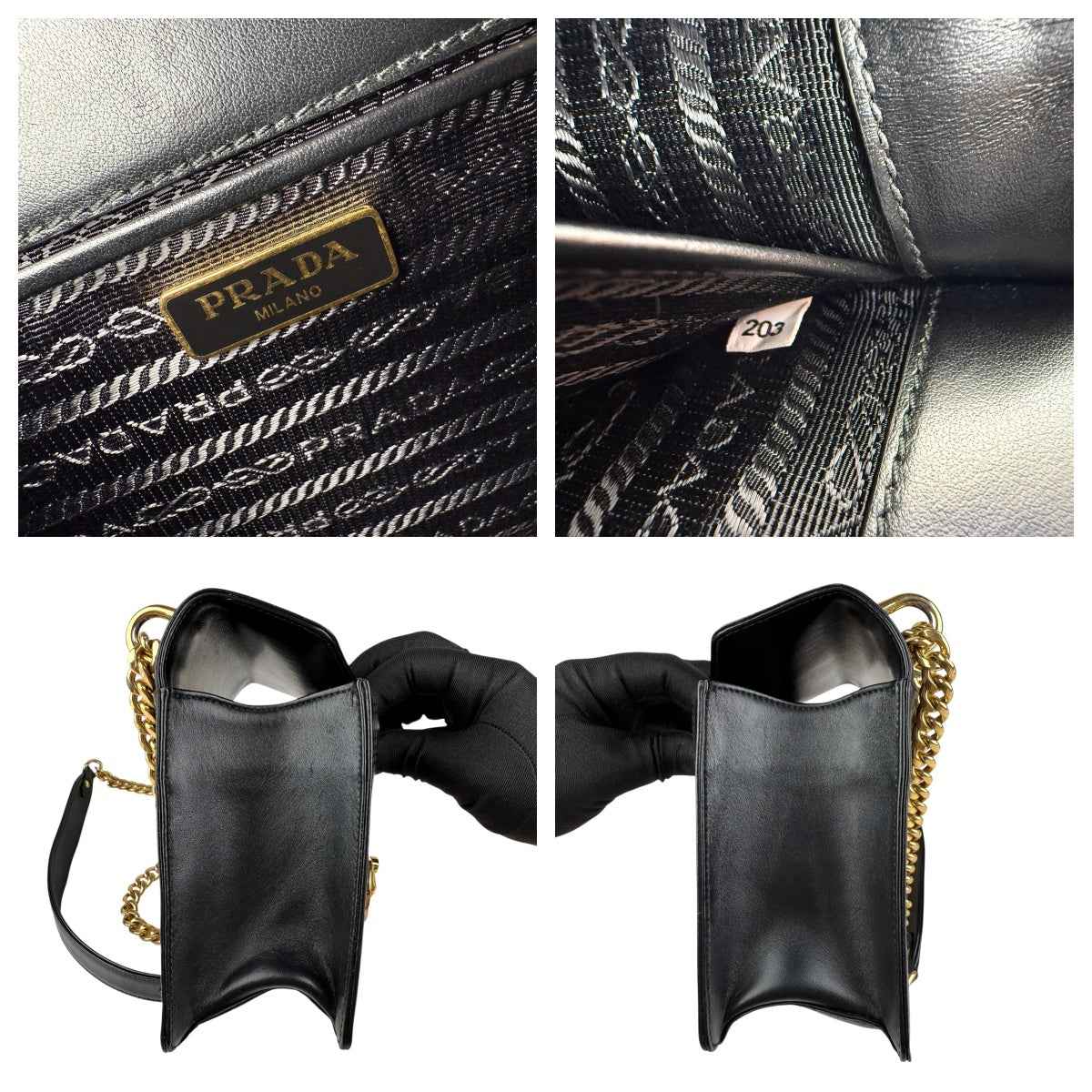 Prada Padlock Chain Black crossbody bag