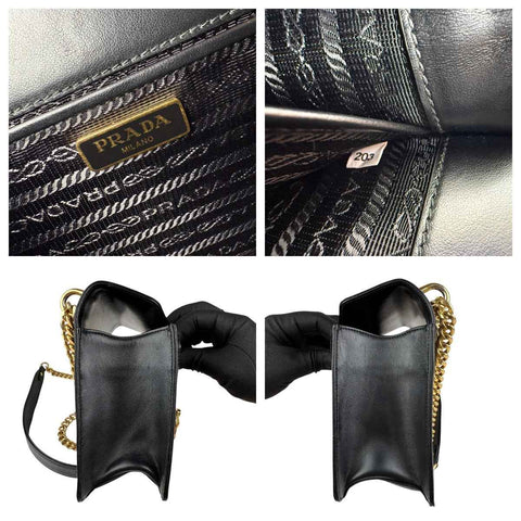 Prada Padlock Chain Black crossbody bag