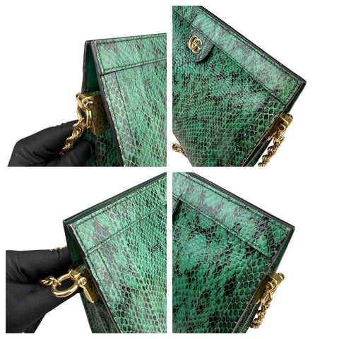 Gucci Emerald Snakeskin Ophidia Shoulder Bag