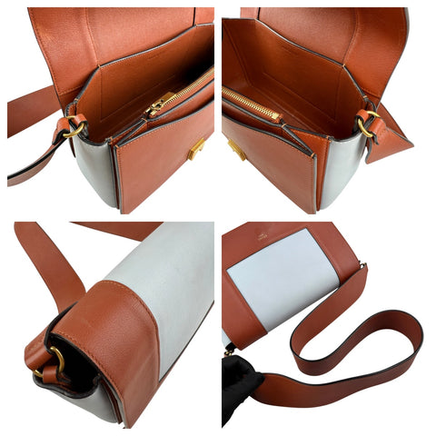 Celine Frame Shoulder Bag Brown Light Blue