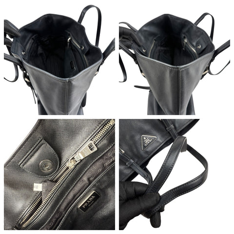Prada Black City Sport Leather Tote Bag