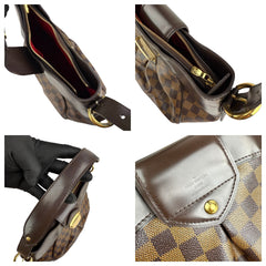 Pre-owned louis-vuitton-sistina-shoulder-bag-brown-canvas-front