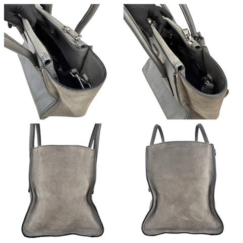 Prada Marmo Glace Leather and Suede Twin Pocket Double Handle Tote Bag