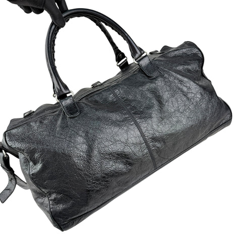 Pre-owned Balenciaga Black Lambskin Leather Squash M Duffle bag