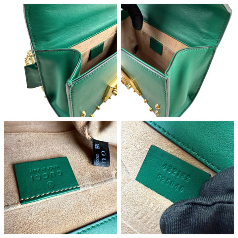 Gucci Pearly Padlock Shoulder Bag Studded Leather