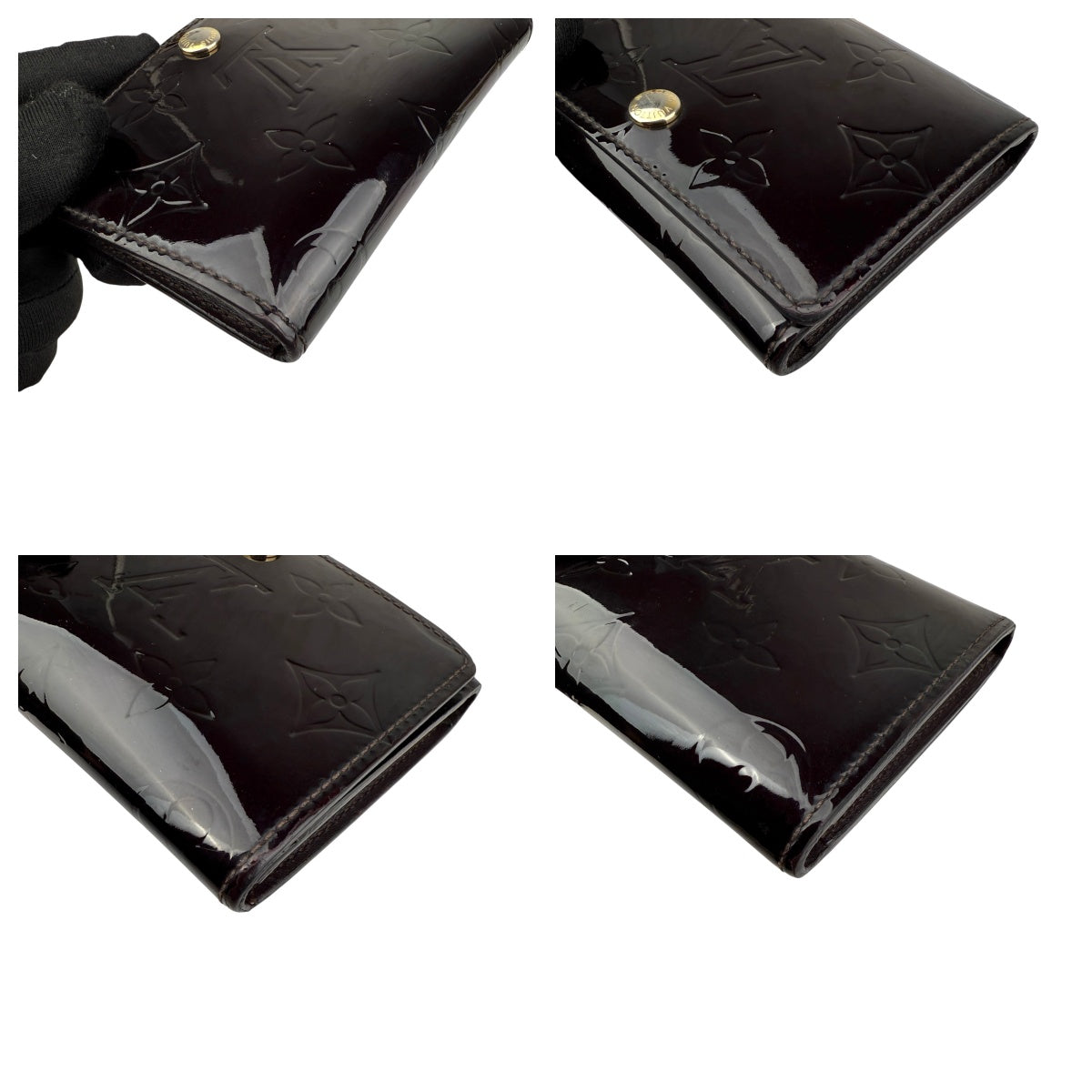 Pre-owned Louis Vuitton Amarante Monogram Vernis Card Holder