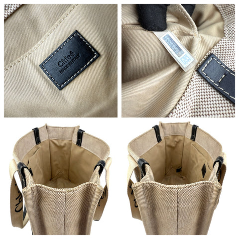 Chloé Woody tote bag in linen