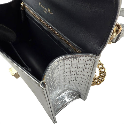 Christian Dior Diorama Metallic Micro Cannage Patent Bag