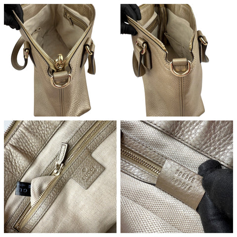 Gucci Soho Handbag Shoulder Bag Medium Gold Leather Bag Crossbody Strap