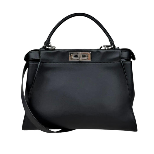 Fendi Peekaboo medium model shoulder bag in black leather