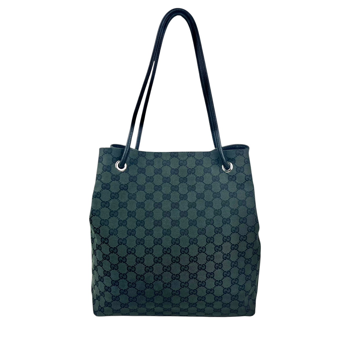 Gucci Green/Black GG Canvas Tote
