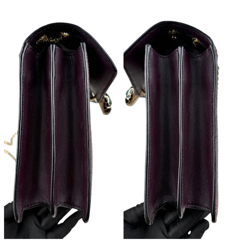 Bvlgari Plum Stingray and Leather Medium Serpenti Forever Shoulder Bag