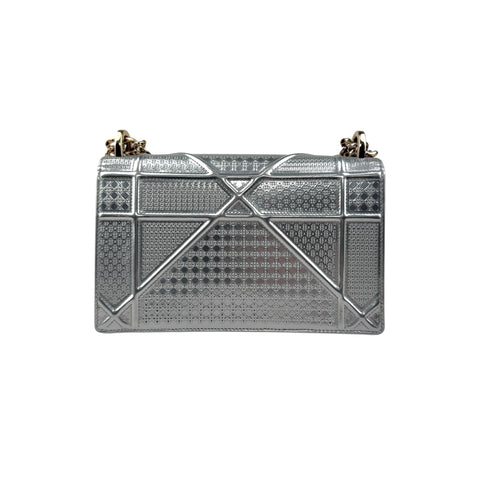 Christian Dior Diorama Medium Christian Dior Diorama Medium metallic Micro Cannage patent bag back view
