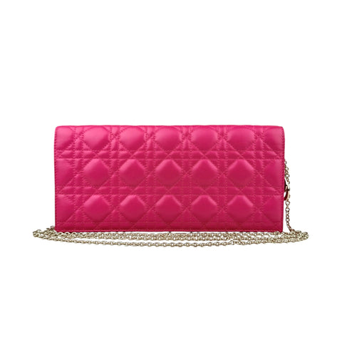 Dior Lambskin Cannage Lady Dior Wallet On Chain crossbo