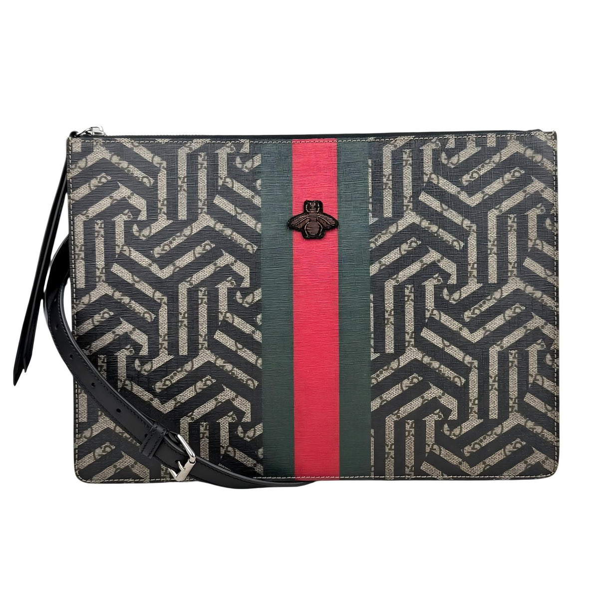 Gucci GG Supreme Monogram Caleido Web Messenger Beige Ebony