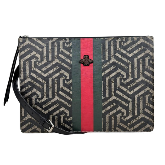 Gucci GG Supreme Monogram Caleido Web Messenger Beige Ebony