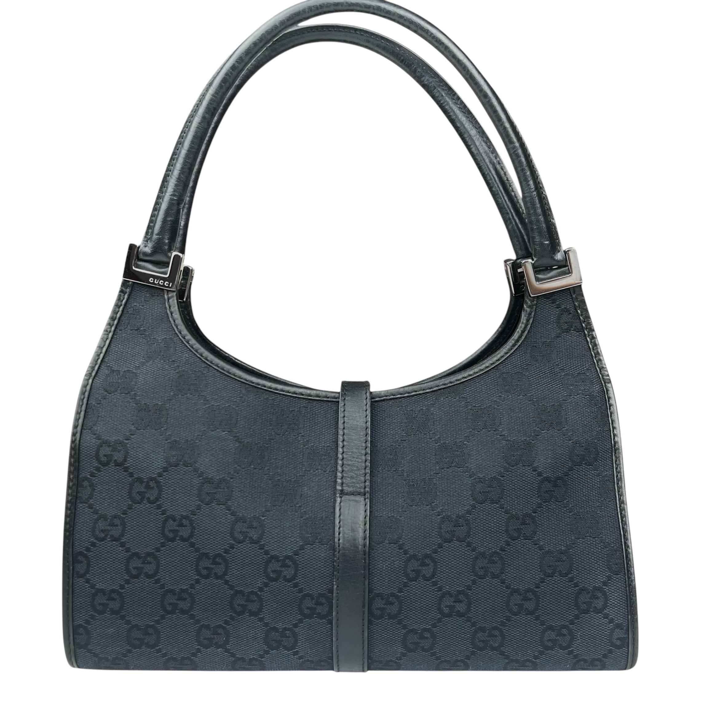 Gucci Jackie Vintage black cloth handbag back view
