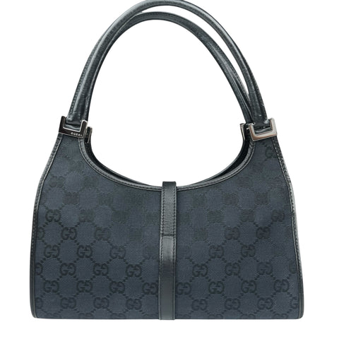 Gucci Jackie Vintage black cloth handbag back view