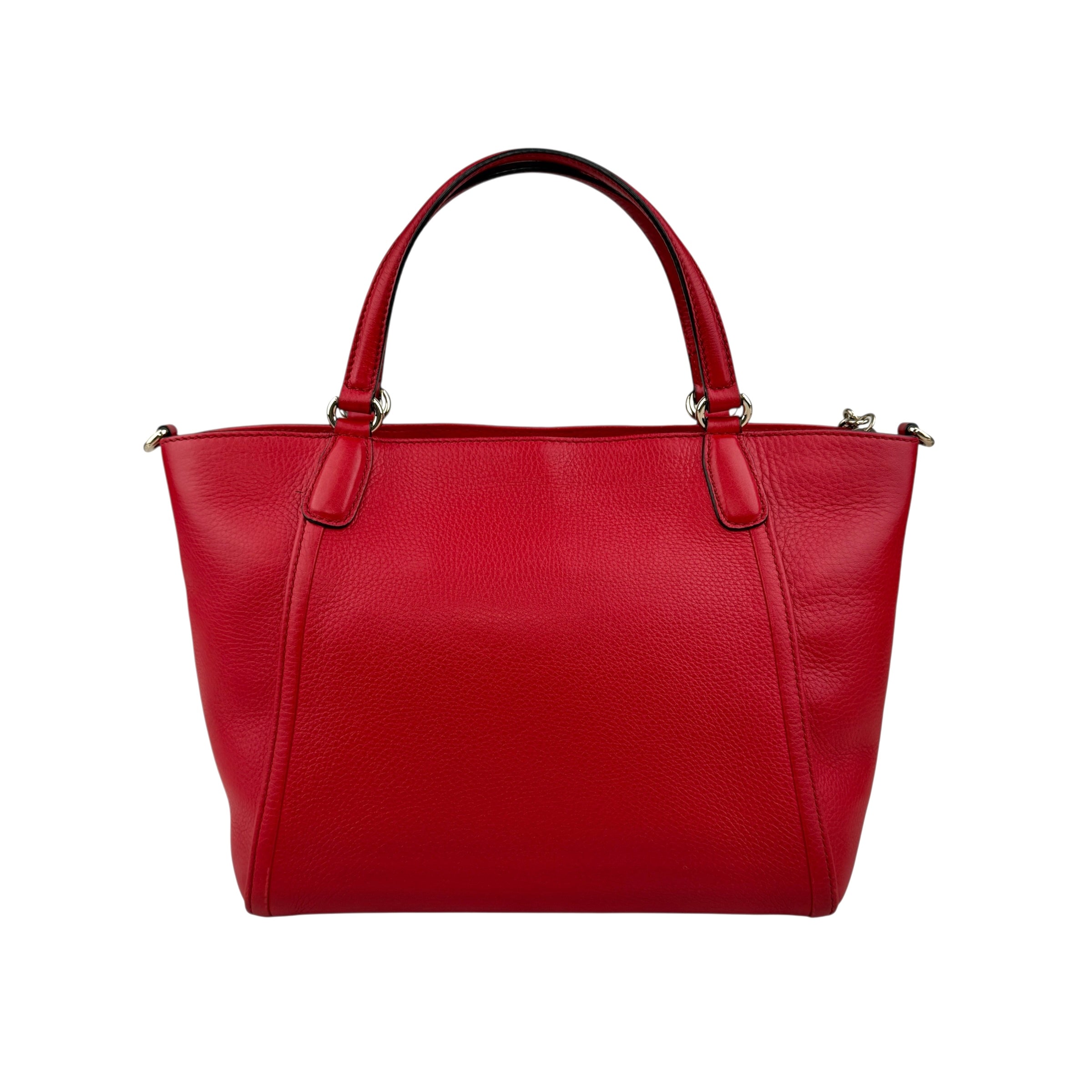 Gucci Soho Top Handle red leather handbag back view