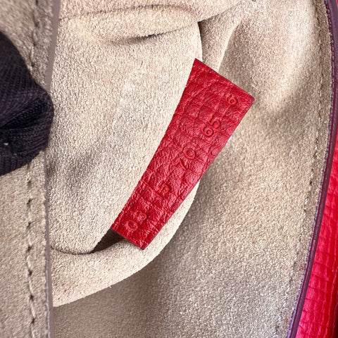 Chloe Red Grained Leather Drew Bag